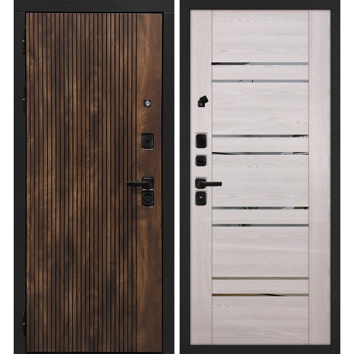 Дверь Скамбио Порте Лофт-1/PSK-1 Дуб коньяк с патиной / Ривьера крем