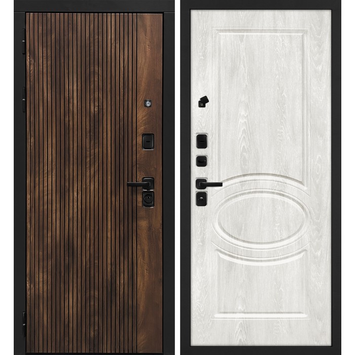 Дверь Скамбио Порте Лофт-1/Сиена-1 Дуб коньяк с патиной / Дуб жемчужный