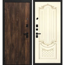 Лофт-1/Смальта-13 Дуб коньяк с патиной / Белый ral 9003  патина золото