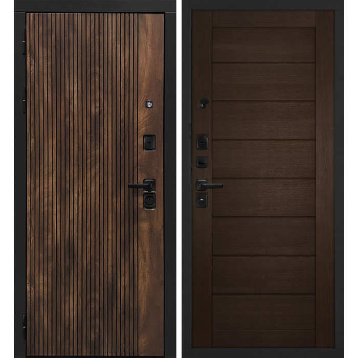 Дверь Скамбио Порте Лофт-1/Техно 708 Дуб коньяк с патиной / Венге