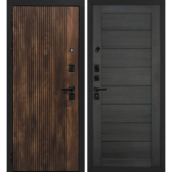 Дверь Скамбио Порте Лофт-1/Техно 708 Дуб коньяк с патиной / Грей