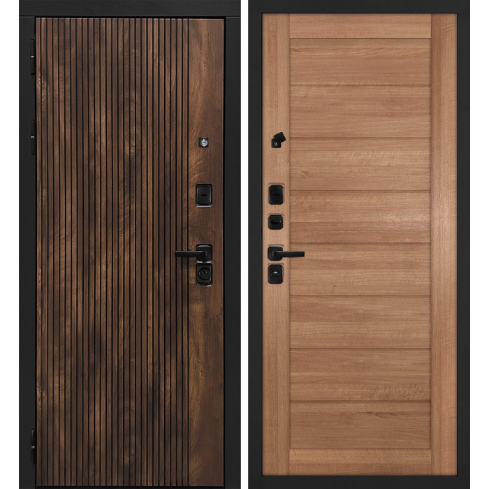 Дверь Скамбио Порте Лофт-1/Техно 708 Дуб коньяк с патиной / Миндаль