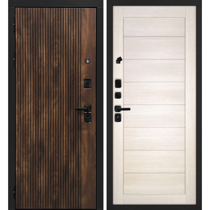 Дверь Скамбио Порте Лофт-1/Техно 708 Дуб коньяк с патиной / Сандал бежевый