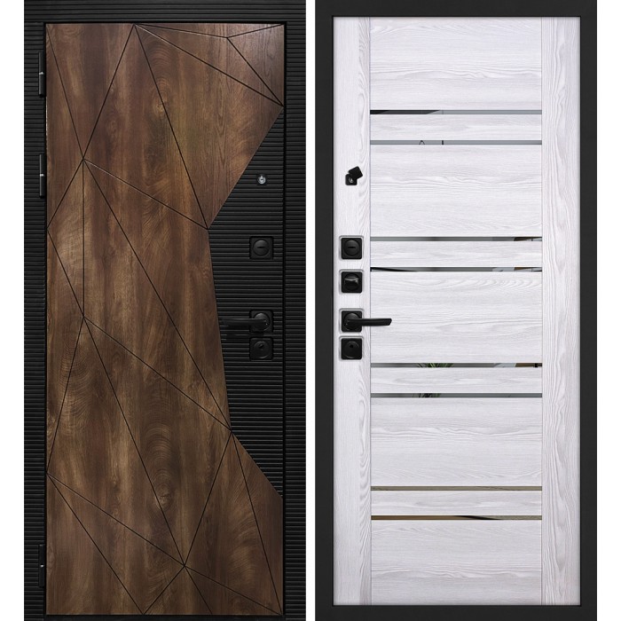 Дверь Скамбио Порте Лофт-2/ PSK-1 Дуб коньяк с патиной / Ривьера айс