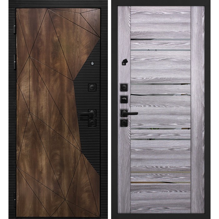 Дверь Скамбио Порте Лофт-2/ PSK-1 Дуб коньяк с патиной / Ривьера грей