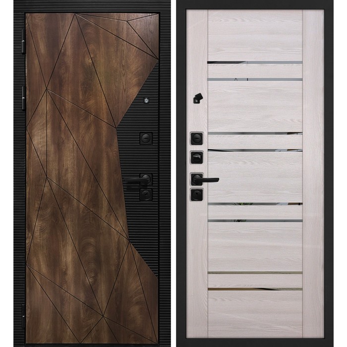 Дверь Скамбио Порте Лофт-2/ PSK-1 Дуб коньяк с патиной / Ривьера крем