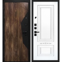 Лофт-2/ Смальта 04 Дуб коньяк с патиной / Белый ral 9003  патина серебро