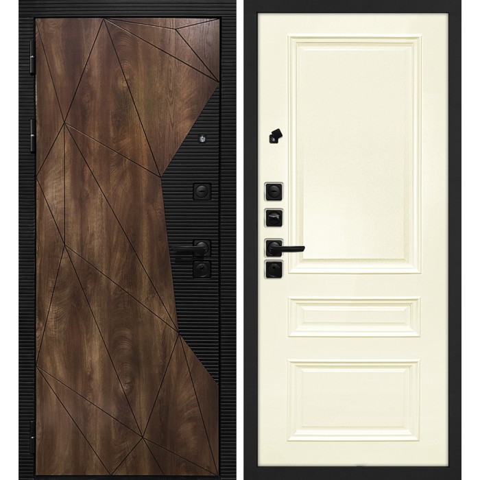 Дверь Скамбио Порте Лофт-2/ Смальта 06 Дуб коньяк с патиной / Слоновая кость ral 1013