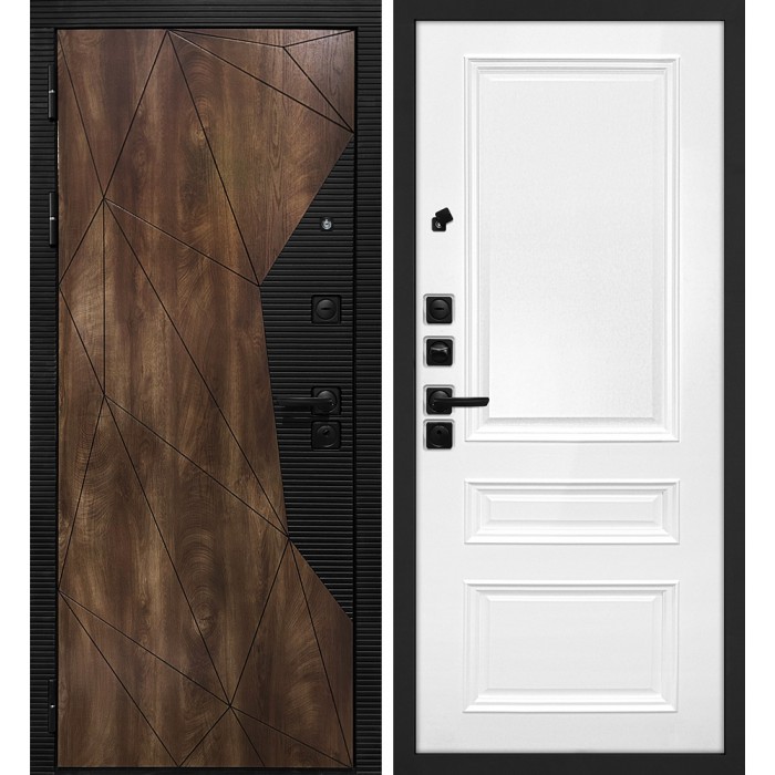 Дверь Скамбио Порте Лофт-2/ Смальта 06 Дуб коньяк с патиной / Белый ral 9003