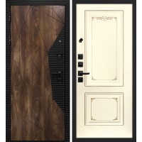 Лофт-2/ Смальта 14 Дуб коньяк с патиной / Слоновая кость ral 1013 патина шампань