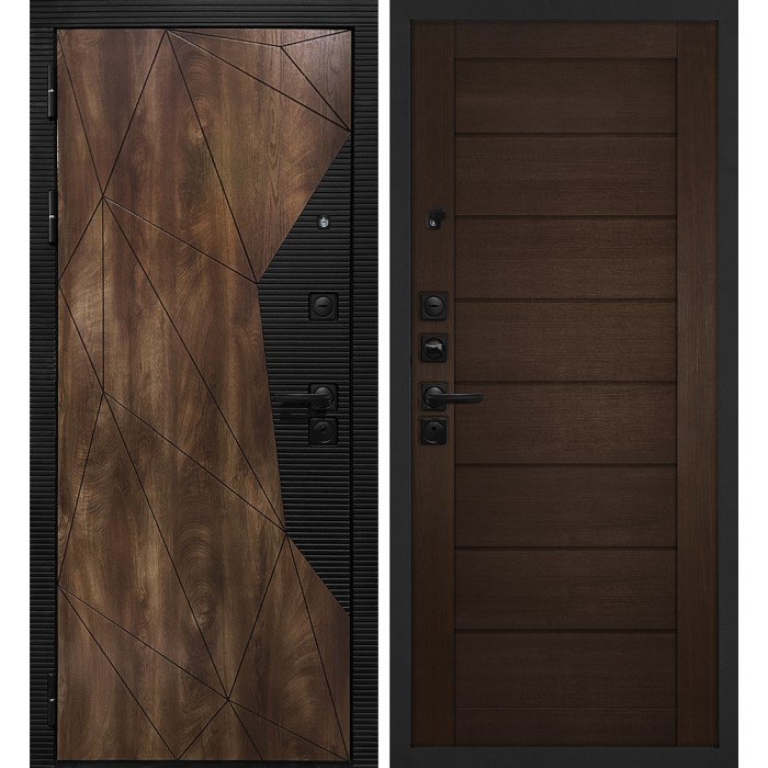 Дверь Скамбио Порте Лофт-2/ ТЕХНО-708 Дуб коньяк с патиной / Венге