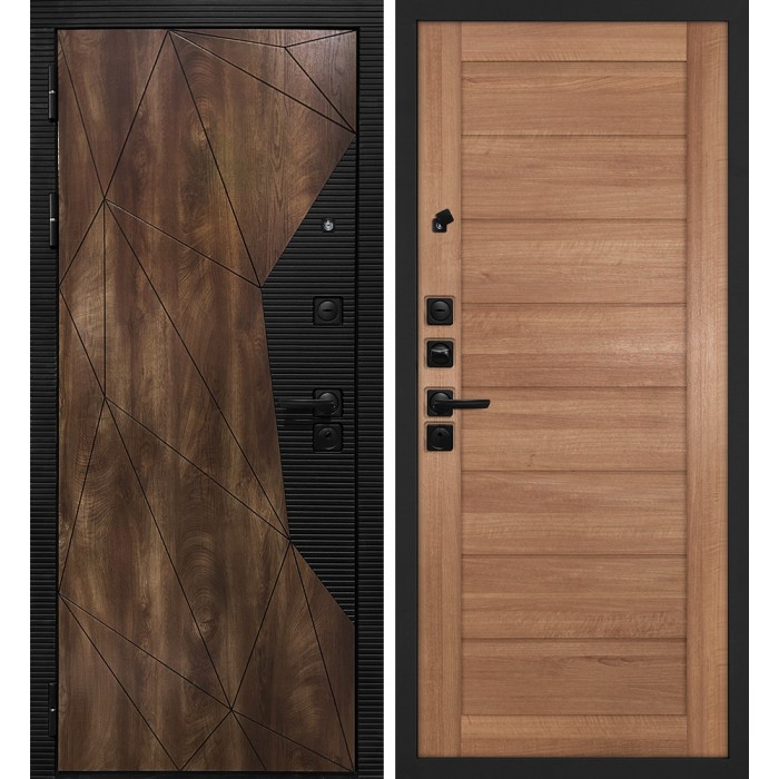 Дверь Скамбио Порте Лофт-2/ ТЕХНО-708 Дуб коньяк с патиной / Миндаль