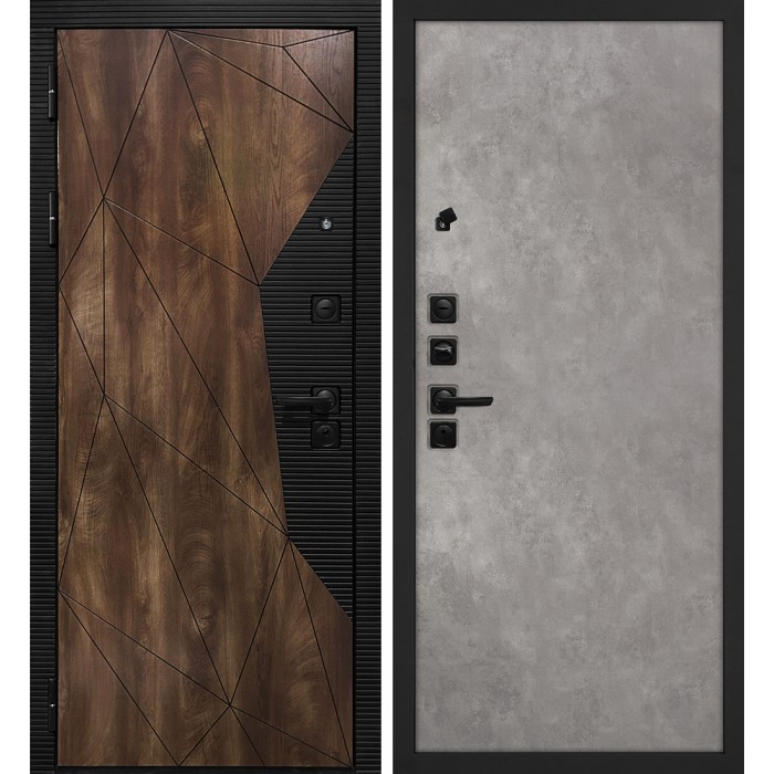 Дверь Скамбио Порте Лофт-2/Гладкая Дуб коньяк с патиной / Бетон