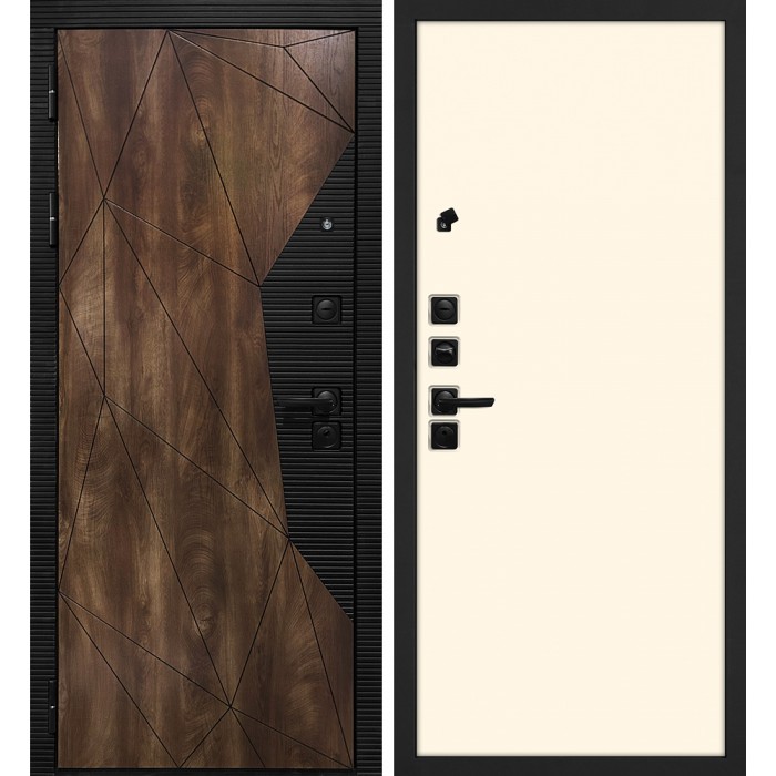 Дверь Скамбио Порте Лофт-2/Гладкая Дуб коньяк с патиной / Магнолия