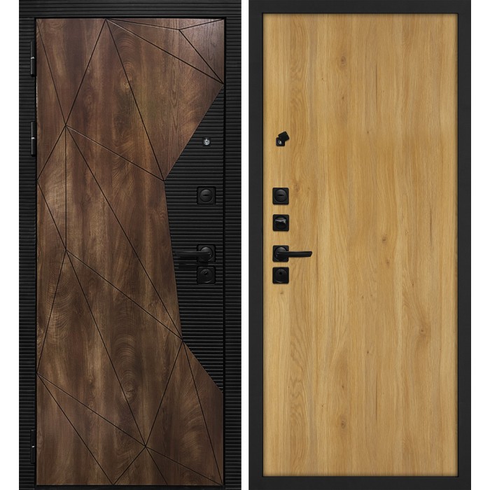 Дверь Скамбио Порте Лофт-2/Гладкая Дуб коньяк с патиной / Дуб золотистый