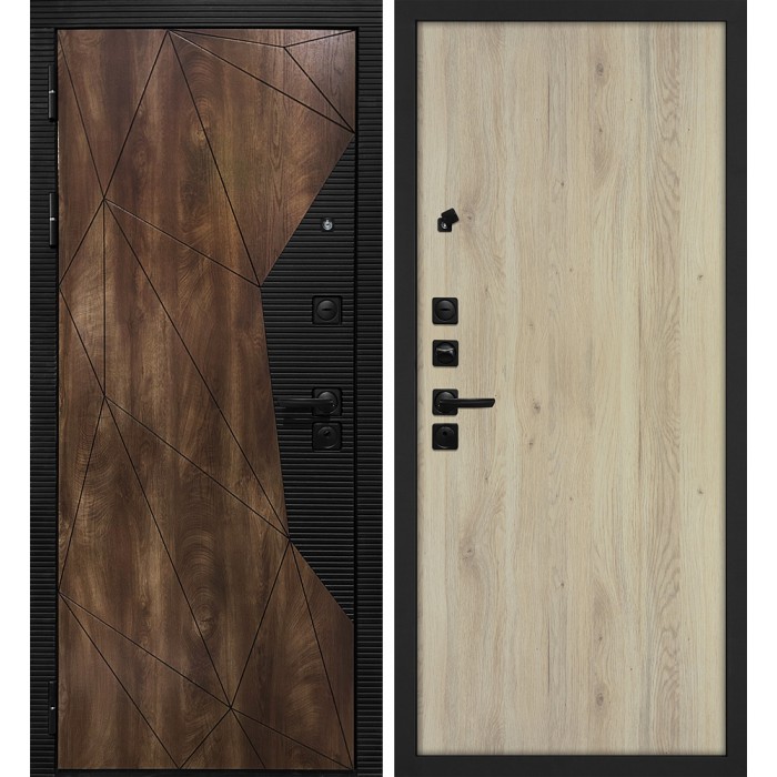 Дверь Скамбио Порте Лофт-2/Гладкая Дуб коньяк с патиной / Дуб молочный