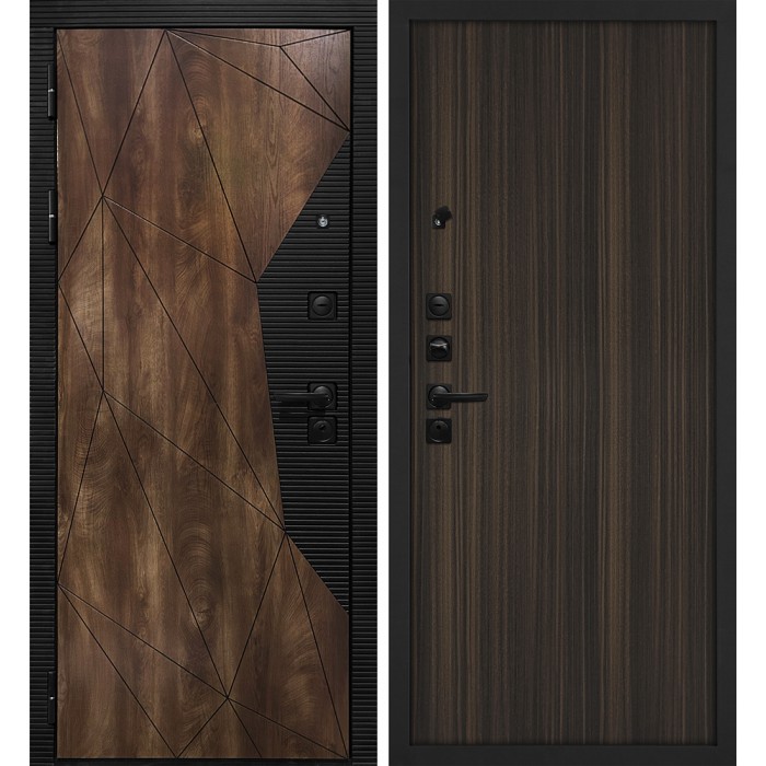 Дверь Скамбио Порте Лофт-2/Гладкая Дуб коньяк с патиной / Эвкалипт африканский