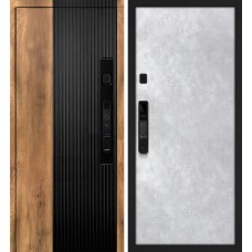 Орион смарт/Гладкая Орех пекан, черный кварц / Серый бетон