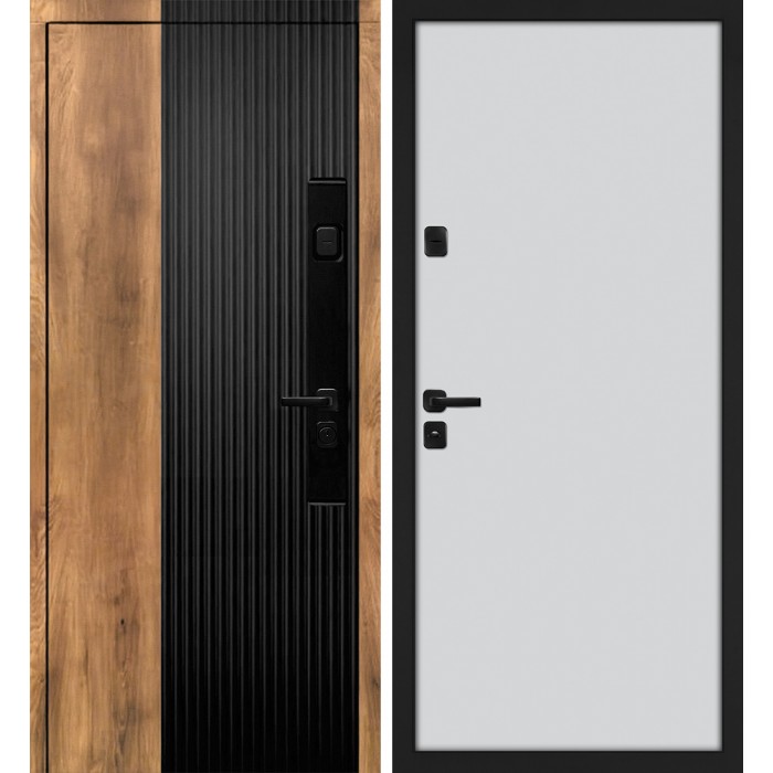 Дверь Скамбио Порте Орион/Гладкая Орех пекан, черный кварц / Агат