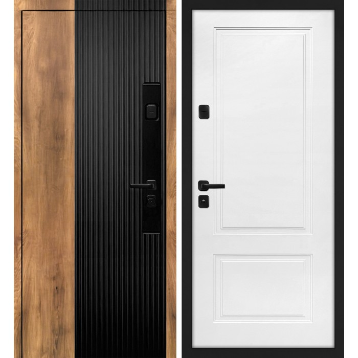 Дверь Скамбио Порте Орион/ПДЕ-4 Орех пекан, черный кварц / Жасмин