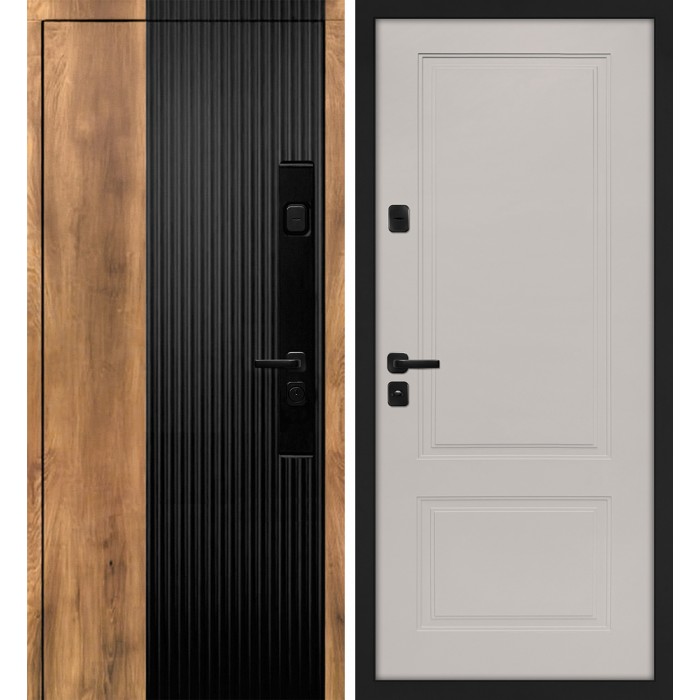 Дверь Скамбио Порте Орион/ПДЕ-4 Орех пекан, черный кварц / Кашемир