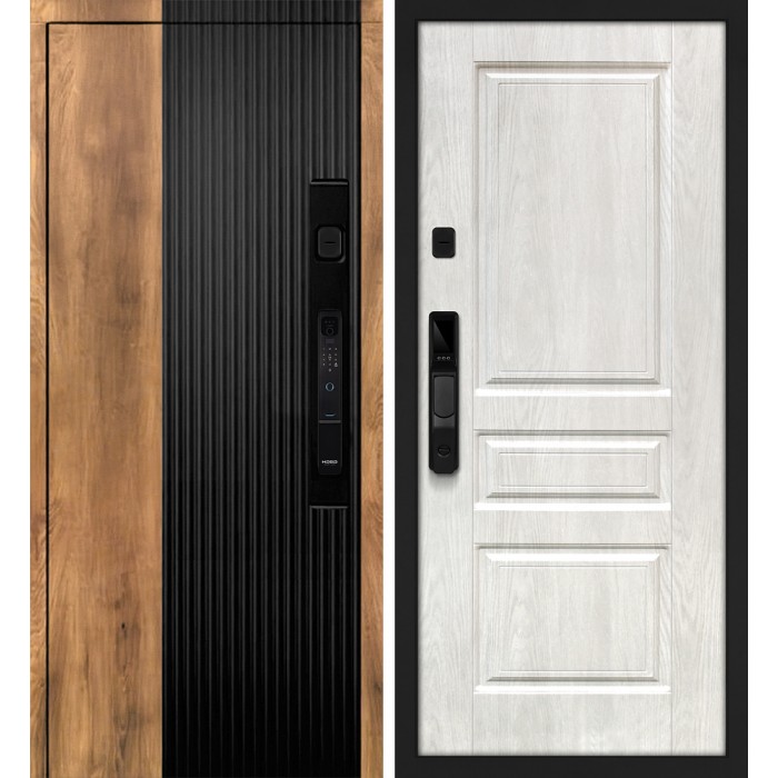 Дверь Скамбио Порте Орион/Версаль-2 Орех пекан, черный кварц / Дуб жемчужный