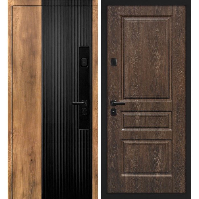 Дверь Скамбио Порте Орион/Версаль-2 Орех пекан, черный кварц / Дуб корица
