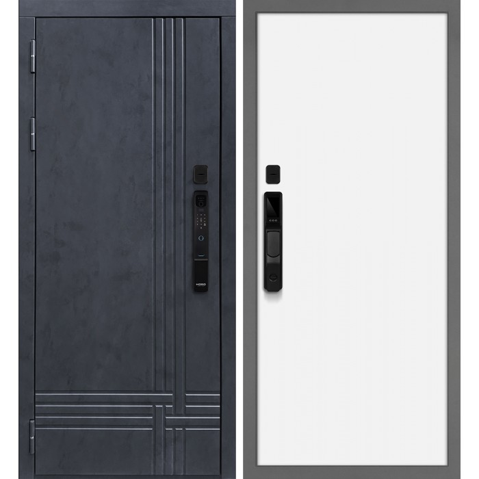 Дверь Скамбио Порте Осло смарт/Гладкая Бетон антрацит / Белый