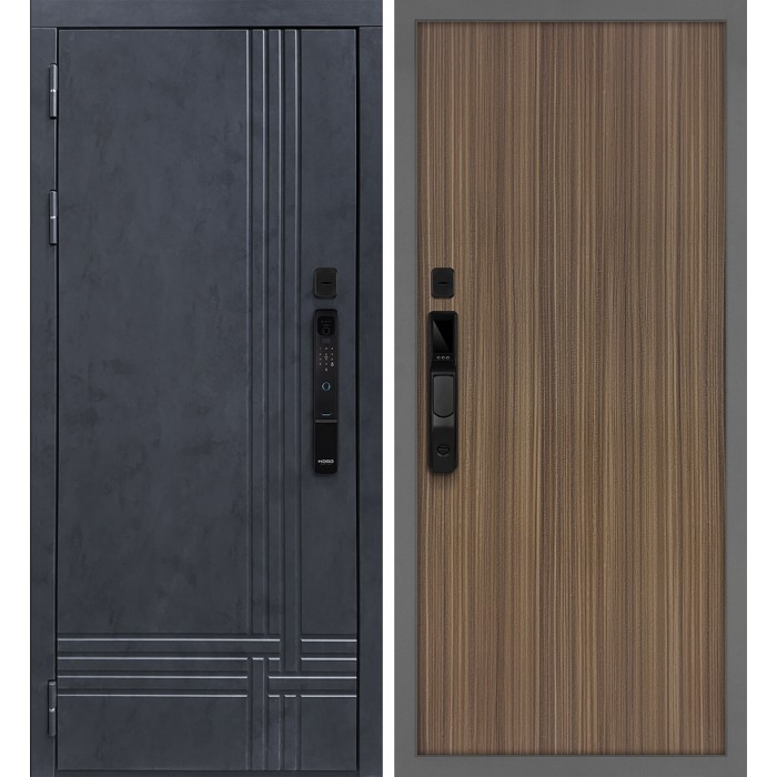 Дверь Скамбио Порте Осло смарт/Гладкая Бетон антрацит / Эвкалипт испанский