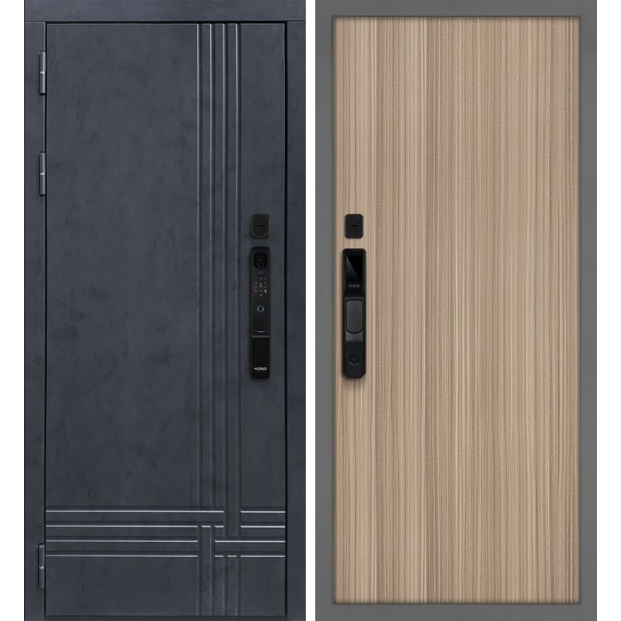 Дверь Скамбио Порте Осло смарт/Гладкая Бетон антрацит / Эвкалипт тасманский