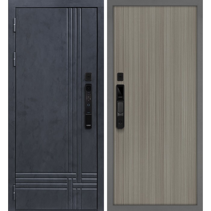 Дверь Скамбио Порте Осло смарт/Гладкая Бетон антрацит / Эвкалипт португальский