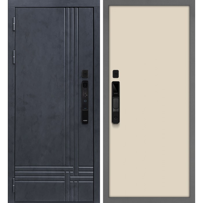 Дверь Скамбио Порте Осло смарт/Гладкая Бетон антрацит / Бежевый матовый