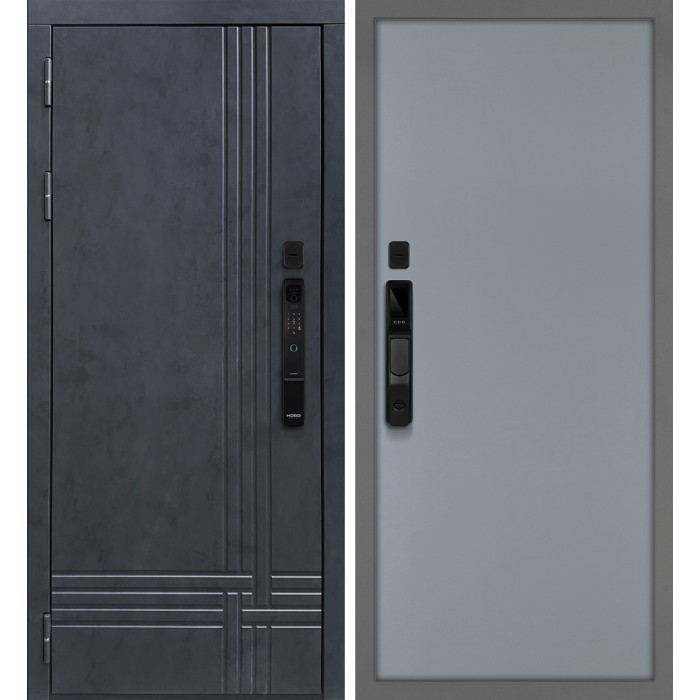 Дверь Скамбио Порте Осло смарт/Гладкая Бетон антрацит / Серый матовый
