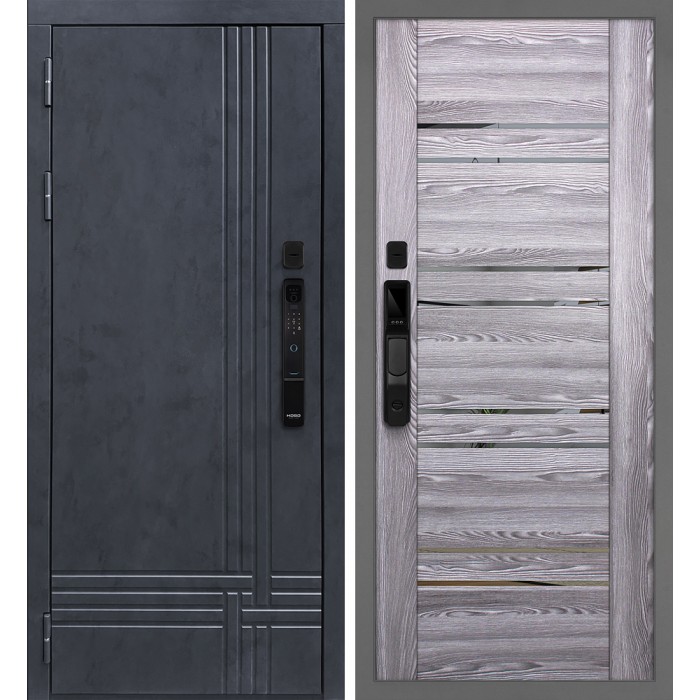 Дверь Скамбио Порте Осло смарт/PSK-1 Бетон антрацит / Ривьера грей