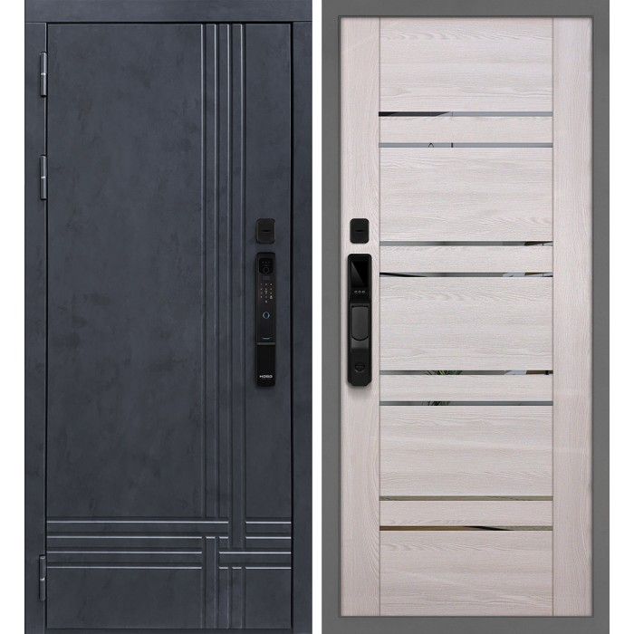 Дверь Скамбио Порте Осло смарт/PSK-1 Бетон антрацит / Ривьера крем