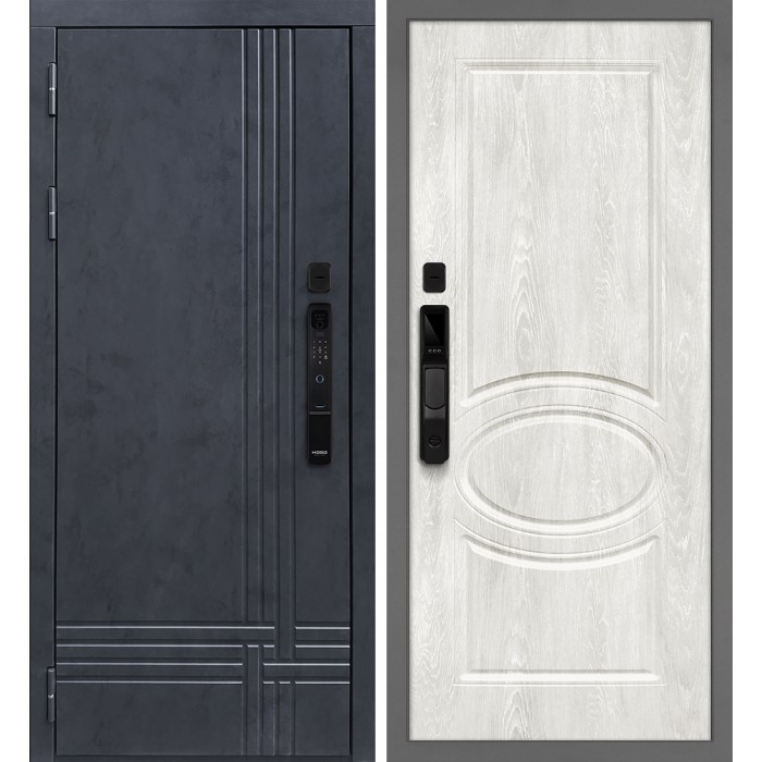 Дверь Скамбио Порте Осло смарт/Сиена 1 Бетон антрацит / Дуб жемчужный