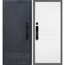 Осло смарт/Смальта 01 Бетон антрацит / Белый ral 9003