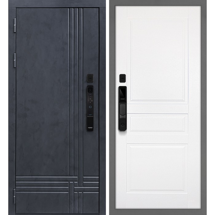 Дверь Скамбио Порте Осло смарт/Смальта 01 Бетон антрацит / Белый ral 9003
