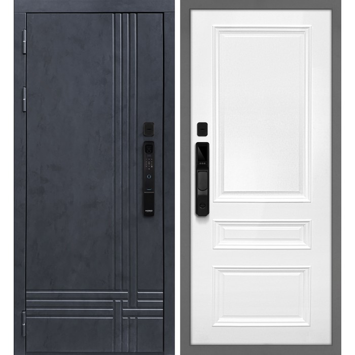 Дверь Скамбио Порте Осло смарт/Смальта 06 Бетон антрацит / Белый ral 9003