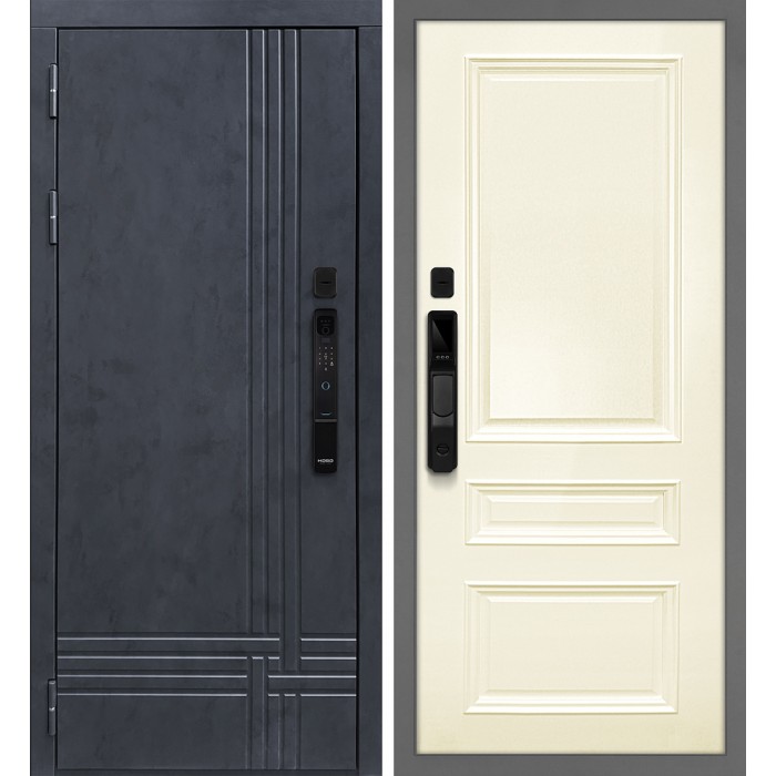 Дверь Скамбио Порте Осло смарт/Смальта 06 Бетон антрацит / Слоновая кость ral 1013