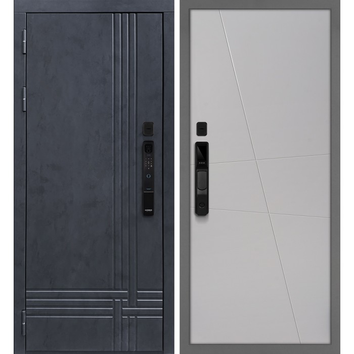 Дверь Скамбио Порте Осло смарт/Смальта-Лайн 02 Бетон антрацит / Агат ral 7044