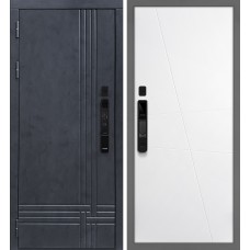 Осло смарт/Смальта-Лайн 02 Бетон антрацит / Белый ral 9003