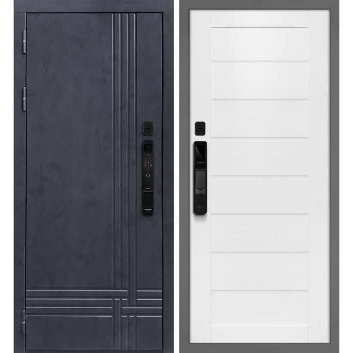 Дверь Скамбио Порте Осло смарт/Техно 708 Бетон антрацит / Белоснежный