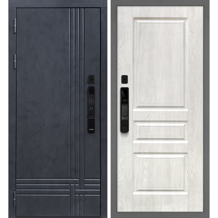 Дверь Скамбио Порте Осло смарт/Версаль 2 Бетон антрацит / Дуб жемчужный