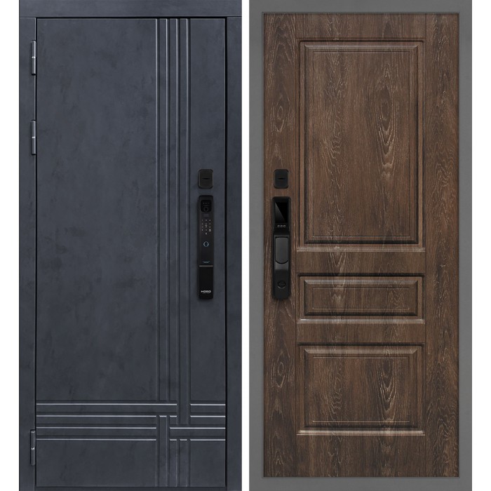Дверь Скамбио Порте Осло смарт/Версаль 2 Бетон антрацит / Дуб корица