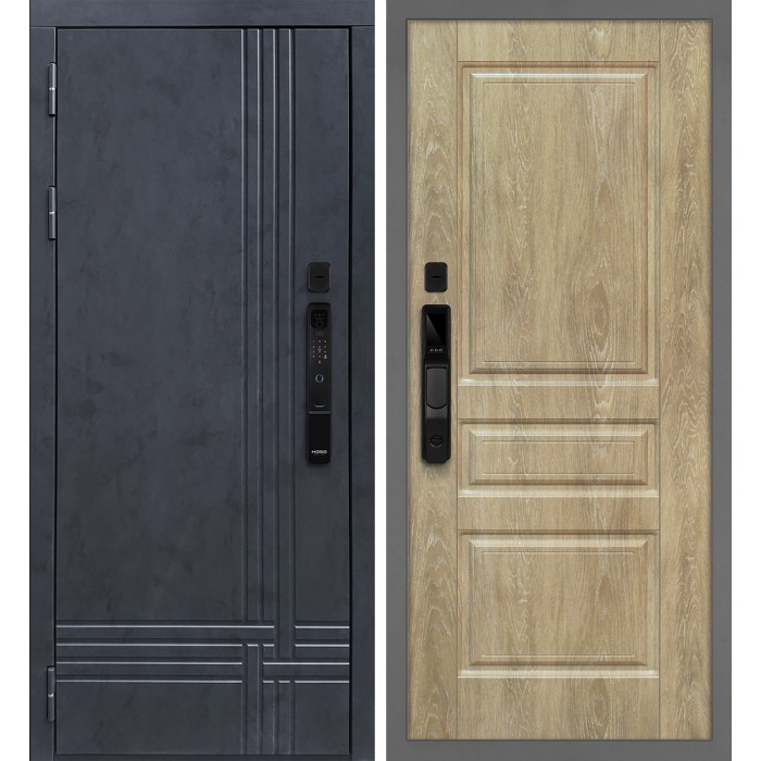 Дверь Скамбио Порте Осло смарт/Версаль 2 Бетон антрацит / Дуб песочный