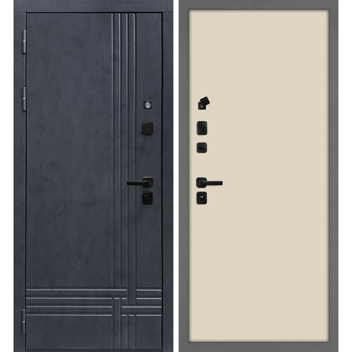 Дверь Скамбио Порте Осло/Гладкая Бетон антрацит / Бежевый матовый