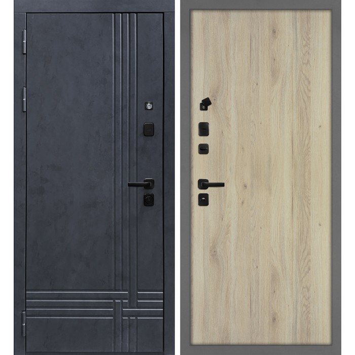 Дверь Скамбио Порте Осло/Гладкая Бетон антрацит / Дуб молочный
