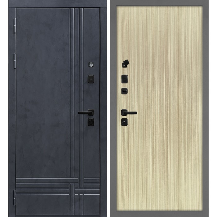 Дверь Скамбио Порте Осло/Гладкая Бетон антрацит / Эвкалипт австралийский