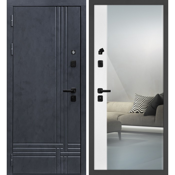 Дверь Скамбио Порте Осло/Оптима Макси Бетон антрацит / Белый